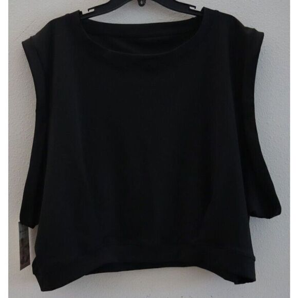 Halara Women's Plus Sz 3XL Black Rolled Sleeve Cropped Play It My Way Tank Top - Picture 1 of 6